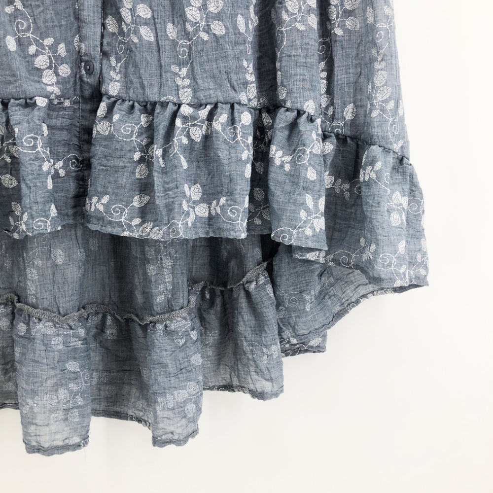 DOE & RAE Hi Low Floral Peasant Mini Dress Plus 1X - Picture 3 of 7